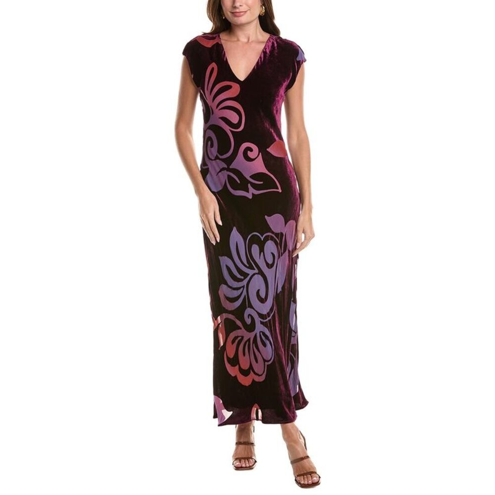 Johnny Was Womens  Toto Bias Silk-Blend Maxi Dress, Black